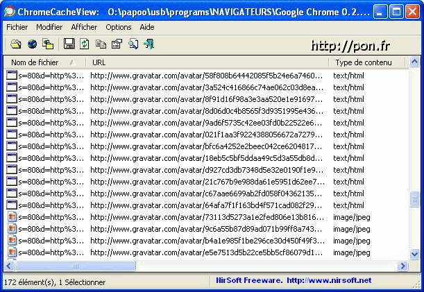 ChromeCacheView - Explorer le cache de Chrome